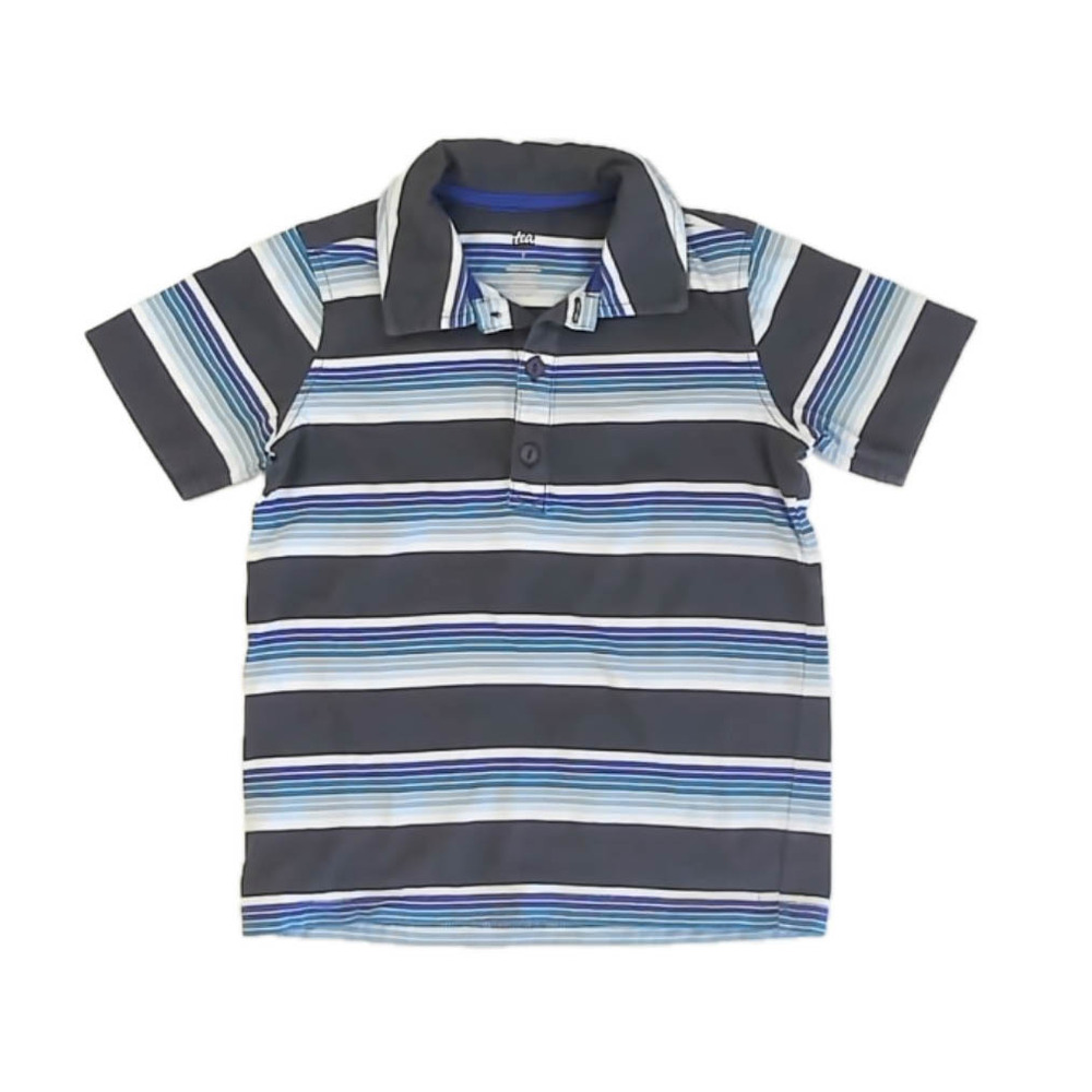 Tea Collection Boys Gray Stripe Polo Shirt size: 7 Years